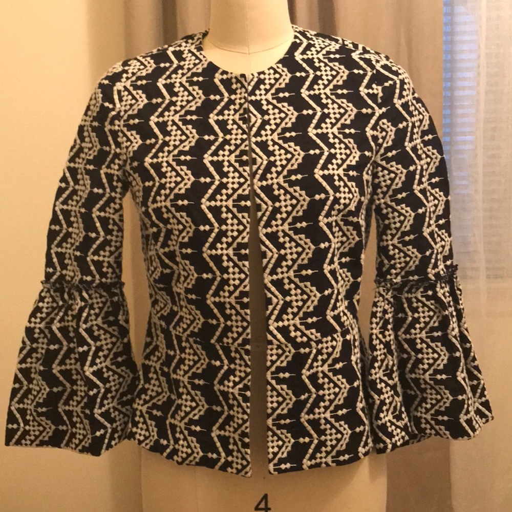 🎉HP🎉 Zara Embroidered Jacket with ruffled sleeves